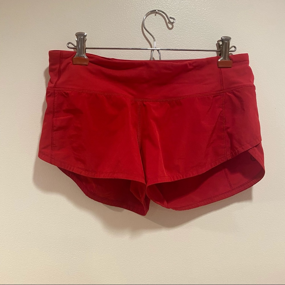 Lululemon red athletic shorts